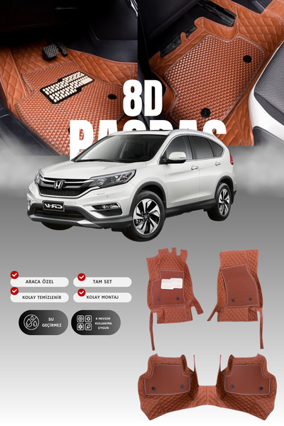 stiloto Honda CR-V (2014-2022) 8D Deri Havuzlu Oto Paspas | Tam Koruma,Araca ...
