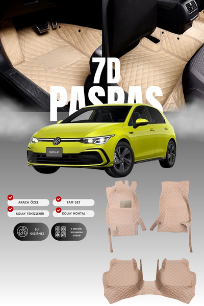 stiloto فولكس فاجن جولف 8 هايبرد (2021 وما بعده) سجادة أرضية للسيارة من الجلد...