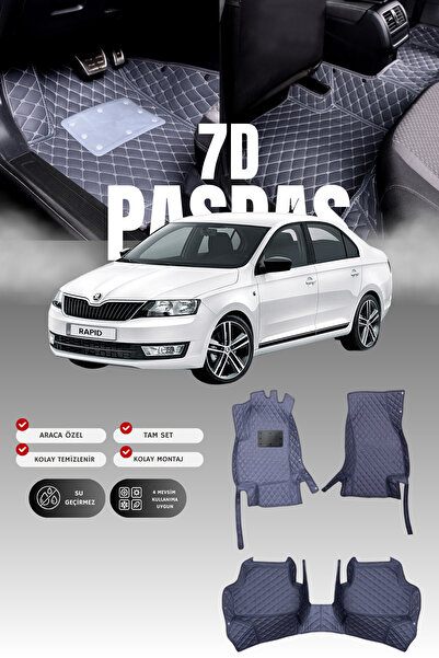 stiloto سجادة أرضية جلدية للسيارة سكودا سوبر-بي (2008-2015) 7D |   حماية كامل...