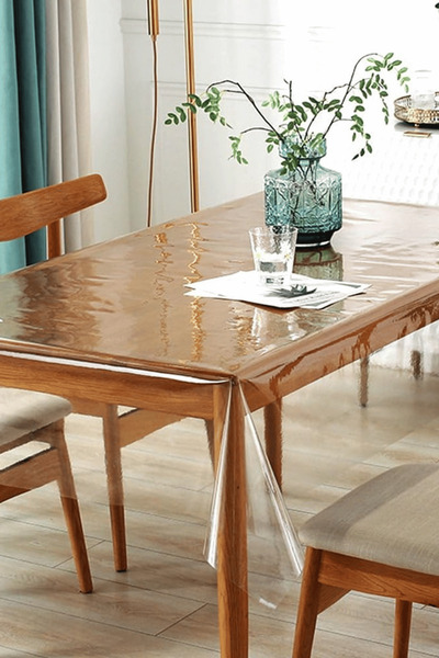 ELEGANCEV Față de masă dreptunghiulară transparentă, grosime de 0,15 mm - dif...