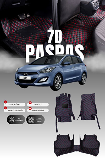 stiloto Hyundai İ30 (2012-2016) 7D Deri Havuzlu Oto Paspas | Tam Koruma,Araca...
