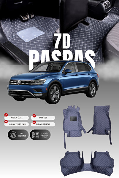 stiloto فولكس فاجن تيجوان (2016-2023) حصيرة أرضية للسيارة من الجلد 7D |   حما...