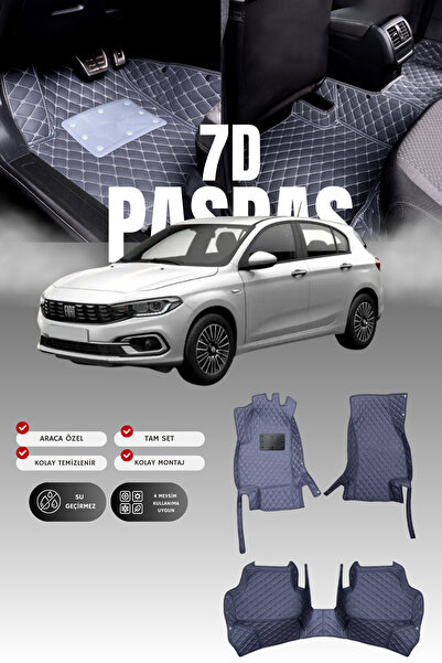 stiloto دواسة سيارة جلدية سباعية الأبعاد لسيارة فيات إيجيا هاتشباك (2016-2020...