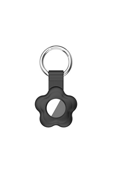 UnDePlus Flower Patterned Colorful Airtag Silicone Keychain Case with Detachable Clip