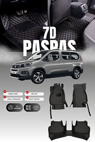 stiloto دواسة سيارة جلدية سباعية الأبعاد لبيجو ريفتر (2018-2024) |   حماية كا...