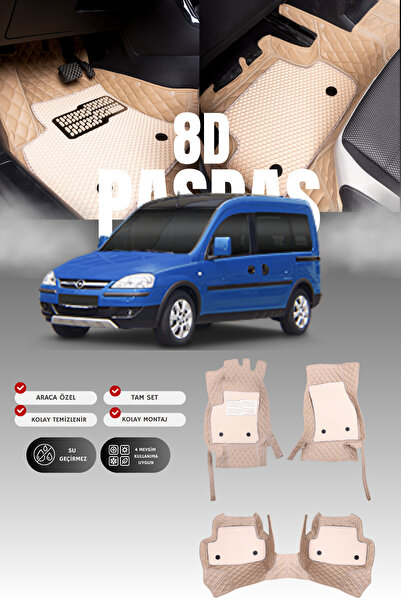 stiloto سجادة أرضية جلدية لسيارة أوبل كومبو سي (2001-2011) 8D |   حماية كاملة...