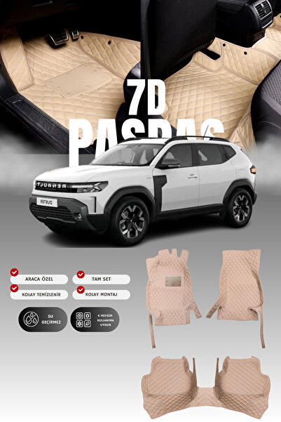 stiloto سجادة أرضية للسيارة من الجلد (7D) لرينو داستر الهجينة الخفيفة (2024 و...