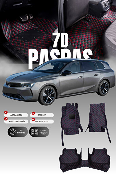 stiloto سجادة أرضية جلدية لسيارة أوبل أسترا إل ستيشن واجن (2021 وما بع ذلك) 7...