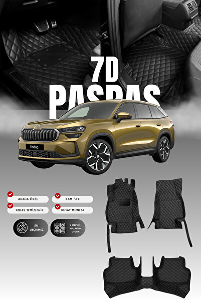 stiloto سجادة أرضية للسيارة من الجلد (7D) لسيارة سكودا كودياك الهجينة (2024 و...