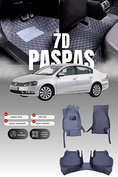 stiloto فولكس فاجن باسات B7 (2011-2014) سجادة أرضية للسيارة من الجلد 7D |   ح...