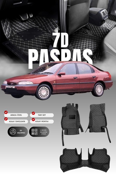 stiloto سجادة أرضية جلدية للسيارة فورد مونديو (1996-2000) 7D |   حماية كاملة،...