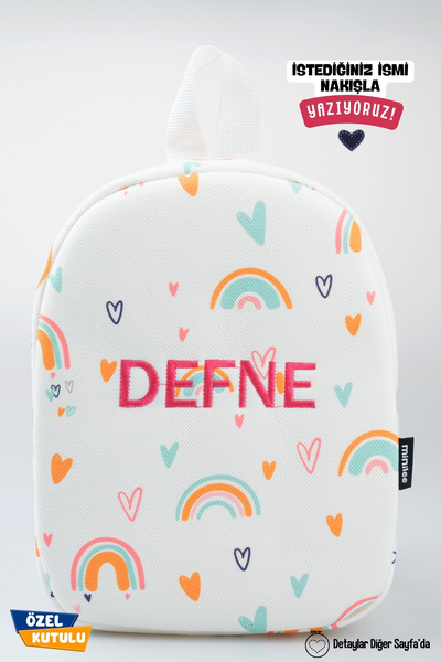 Minilee Mutlu Gökkuşakları – Gökkuşağı Desenli Anaokulu Kreş Çocuk Çantası Ki...