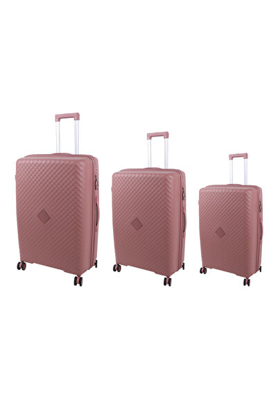 Elite 3-Piece Hard-Shell Luggage Set (20/24/28) – Lightweight Spinner Suitcase – Rose Gold