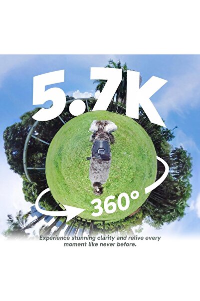 Generic AKASO 360 Weatherproof 5.7K 360° Action Camera with Dual 48MP Sensors & 256GB MicroSD