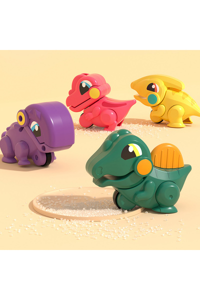 Ominii 9pcs Pocket Dinosaur Toy Car Training Grasping Skills, Early Education, Crawling Development,