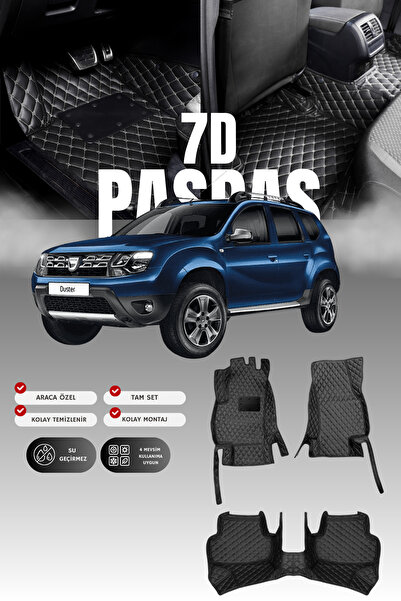 stiloto Dacia Duster (2010-2017) 7D Deri Havuzlu Oto Paspas | Tam Koruma,Arac...