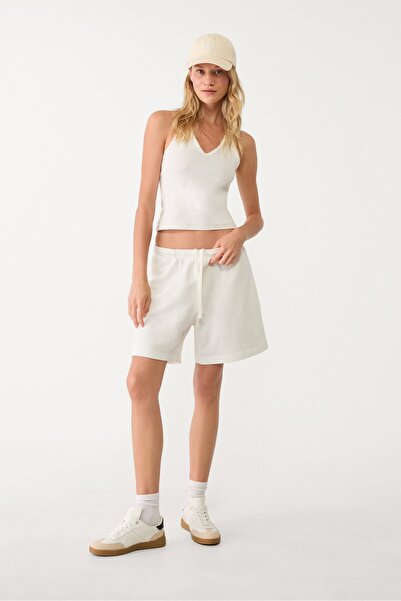 Stradivarius İpli pamuklu bermuda