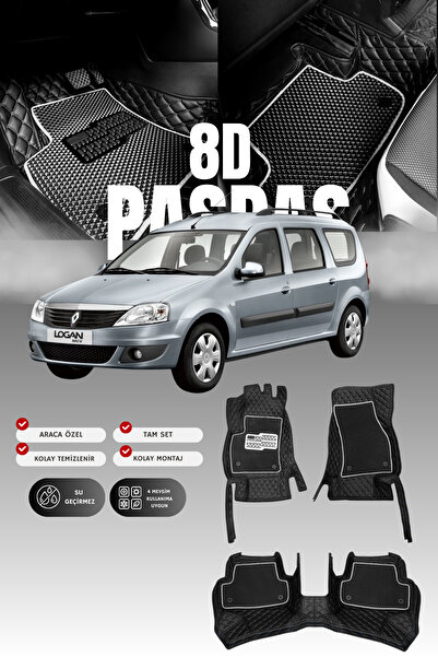 stiloto دواسة سيارة جلدية لداسيا لوجان (2004-2012) طراز 8D |   حماية كاملة، م...
