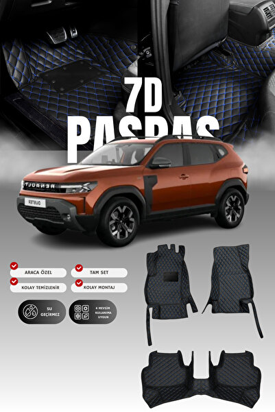 stiloto سجادة أرضية للسيارة من الجلد (7D) لسيارة رينو داستر الهجينة بالكامل (...