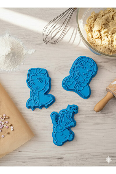 DigiArtisan3D Elsa, Anna and Olaf Cookie Cutters, Play Dough Cutters and Cera...