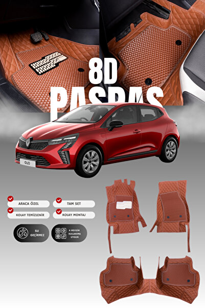 stiloto سجادة أرضية للسيارة من الجلد لرينو كليو 5 هاتشباك بنزين (2019 وما بعد...