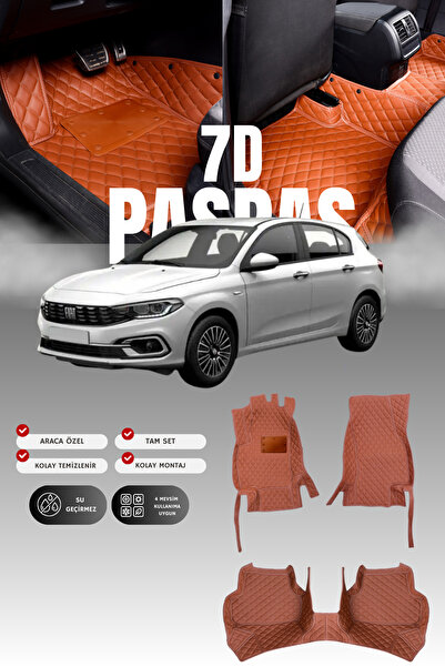 stiloto دواسة سيارة جلدية سباعية الأبعاد لسيارة فيات إيجيا هاتشباك (2016-2020...