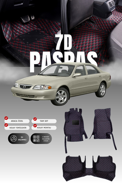 stiloto سجادة أرضية جلدية للسيارة مازدا 626 (1997-2002) 7D |   حماية كاملة، ق...