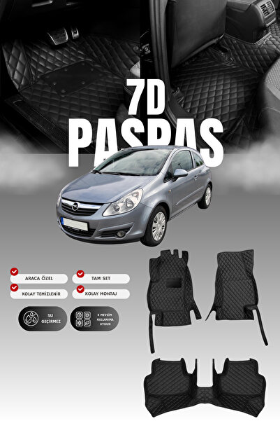 stiloto دواسة سيارة جلدية لسيارة أوبل كورسا دي (2006-2014) 7D |   حماية كاملة...