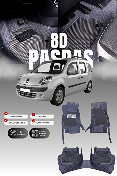 stiloto سجادة أرضية للسيارة من الجلد لرينو كانجو (1998-2008) 8D |   حماية كام...