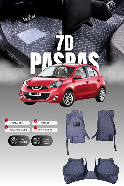 stiloto دواسة سيارة جلدية لنيسان ميكرا (2011-2015) بتصميم حوض سباحة 7D |   حم...