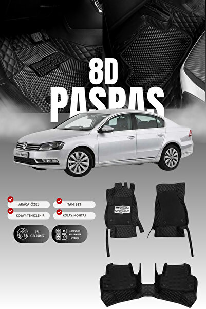 stiloto Volkswagen Passat B7 (2011-2014) 8D Deri Havuzlu Oto Paspas | Tam Kor...