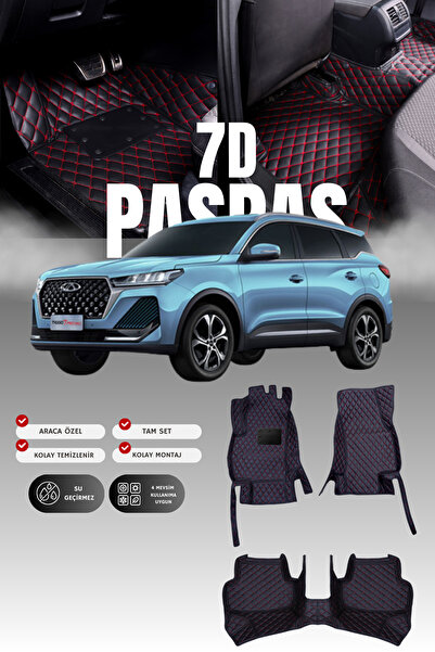 stiloto Chery Tiggo 7 Pro Max (2020 and Later) 7D Leather Pool-Type Auto Mat | Full Protection & Quick Assembly