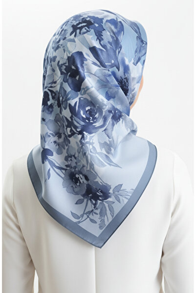 sefamerve Κεχριμπαρένιο κασκόλ με σχέδιο 70325-14 Γκρι