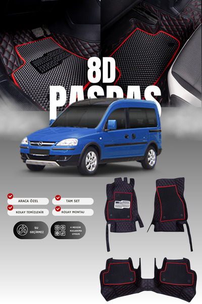 stiloto سجادة أرضية جلدية لسيارة أوبل كومبو سي (2001-2011) 8D |   حماية كاملة...