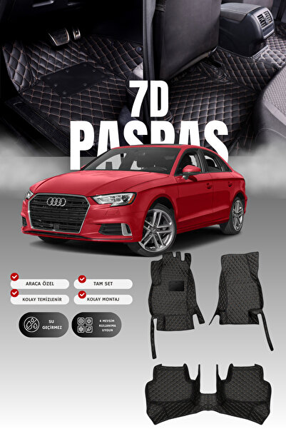 stiloto سجادة أرضية جلدية للسيارة أودي A3 سيدان (2012-2020) 7D |   حماية كامل...