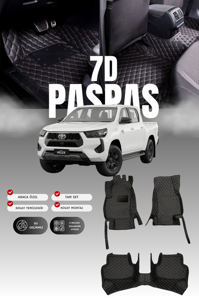 stiloto سجادة أرضية جلدية للسيارة تويوتا هايلكس (2015 وما بعدها) 7D |   حماية...
