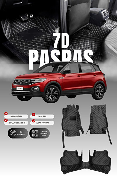 stiloto فولكس فاجن تي-كروس (2022 وما بعده) حصيرة أرضية للسيارة من الجلد 7D | ...