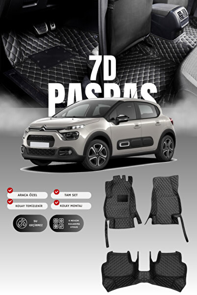 stiloto سجادة أرضية جلدية للسيارة ستروين سي3 إيركروس (2017-2023) بتصميم حوض س...