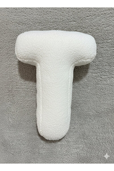 pufftable وسادة على شكل حرف T من القطيفة، وسادة زخرفية، دمية بيضاء، حجم كبير ...