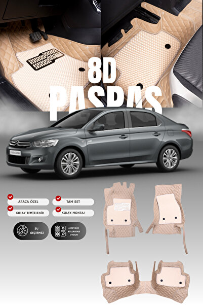 stiloto سجادة أرضية جلدية للسيارة سيتروين سي-إليزيه (2012-2023) 8D |   حماية ...