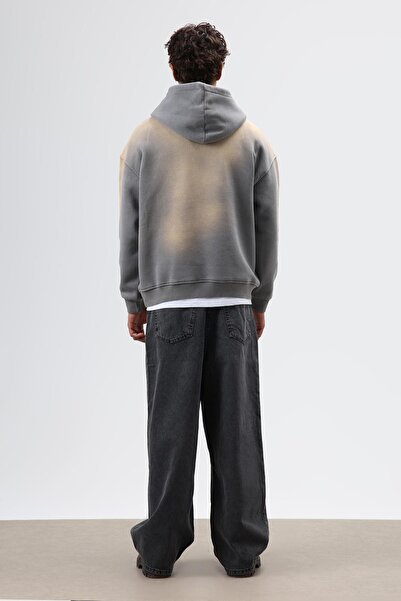 VAMOSCLO Oversized Printed Washable Hoodie Smoked