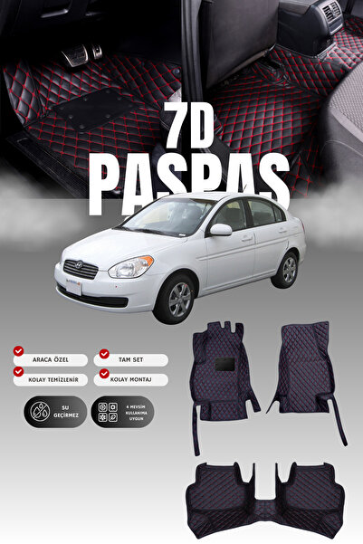 stiloto سجادة أرضية جلدية للسيارة هيونداي أكسنت إيرا (2006-2012) 7D |   حماية...