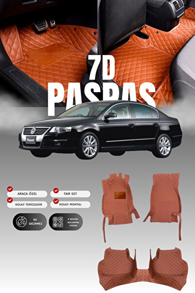 stiloto فولكس فاجن باسات B6 (2006-2010) سجادة أرضية للسيارة من الجلد 7D |   ح...