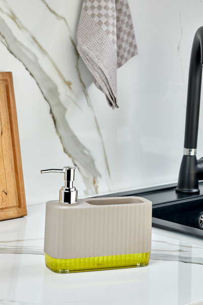 VİLORA HOME Modern Countertop Liquid Soap Dispenser with Transparent Base