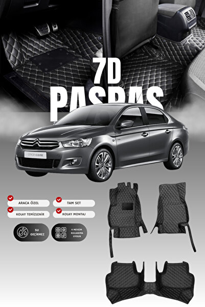 stiloto سجادة أرضية جلدية للسيارة ستروين سي-إليزيه (2012-2023) بتصميم حوض سبا...