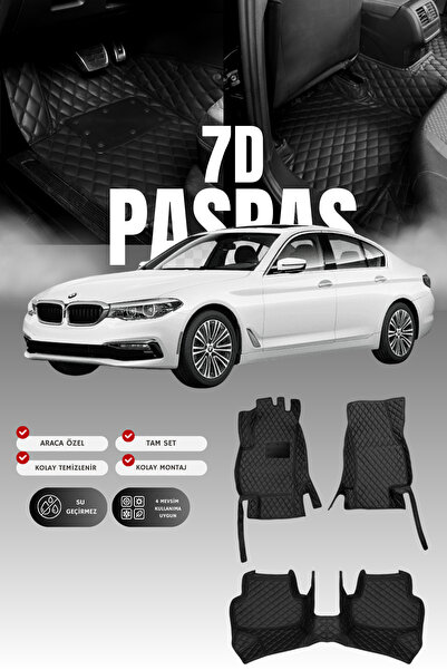 stiloto سجادة أرضية جلدية للسيارة BMW الفئة الخامسة G30 (2017-2023) بتصميم حو...