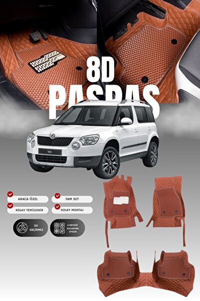 stiloto Skoda Yeti (2009-2017) 8D Deri Havuzlu Oto Paspas | Tam Koruma,Araca ...