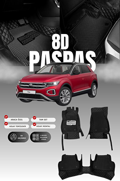 stiloto Volkswagen T-Cross (2022 ve sonrası) 8D Deri Havuzlu Oto Paspas | Tam...