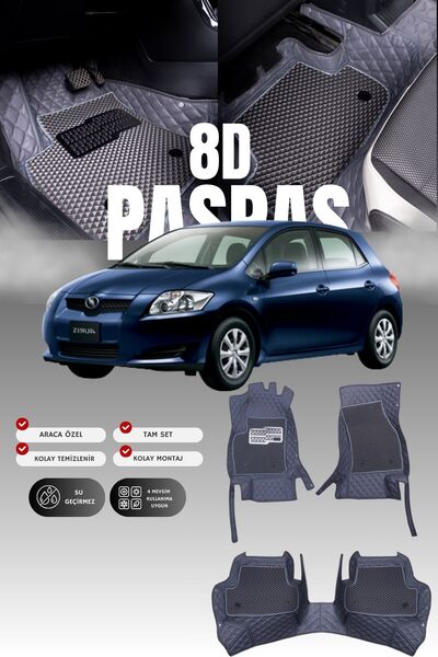 stiloto Toyota Auris (2006-2012) 8D Deri Havuzlu Oto Paspas | Tam Koruma,Arac...