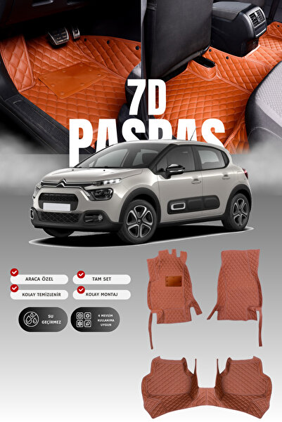 stiloto سجادة أرضية جلدية للسيارة ستروين سي3 إيركروس (2017-2023) بتصميم حوض س...